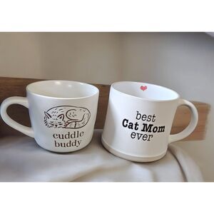 Cat Lovers Set of 2 Adorable Cat Mugs Coffee Tea
